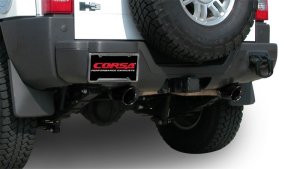 Hummer H3 Performance Exhaust - CORSA Performance - Cat Back with Single 4in Pro-Series Tips - Black - `06-`08